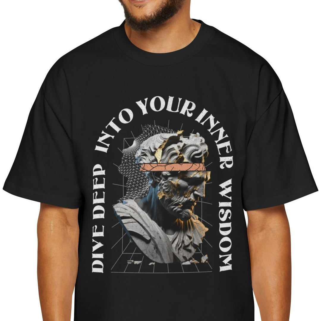 Men's Oversized Tee - Dive Deep Into Your Inner Wisdom Graphic Shirt
