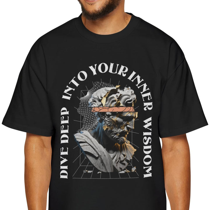 Men's Oversized Tee - Dive Deep Into Your Inner Wisdom Graphic Shirt