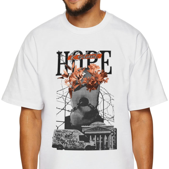 Men's Heavy Oversized Tee - Hope Graphic Tee for Comfort and Expression