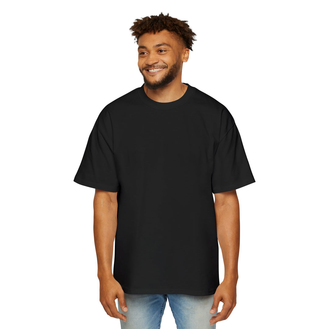 Men's Heavy Oversized Tee - Edgy Graphic T-Shirt for Casual Style