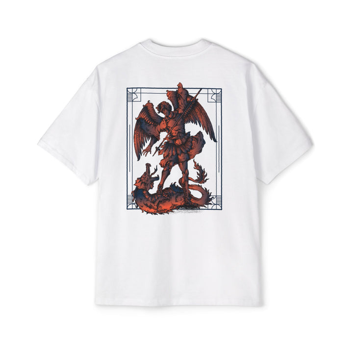 Men's Heavy Oversized Tee - Bold Dragon & Warrior Design