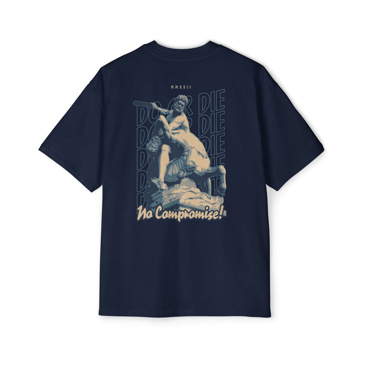 No Compromise! Men's Heavy Oversized Tee - Statement Graphic Tee for Casual Style