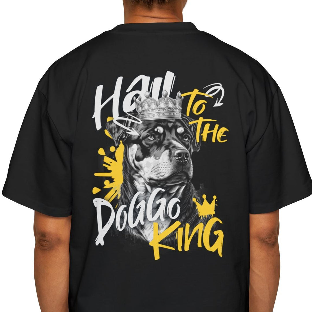 Men's Heavy Oversized Tee - 'Hail to the Doggo King' Pet Lover Shirt