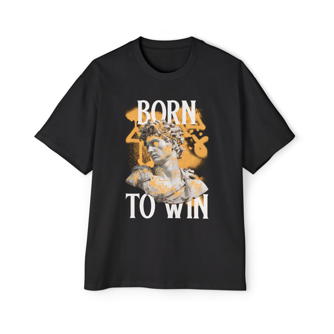 Men's Oversized Tee - "Born to Win" Graphic T-Shirt
