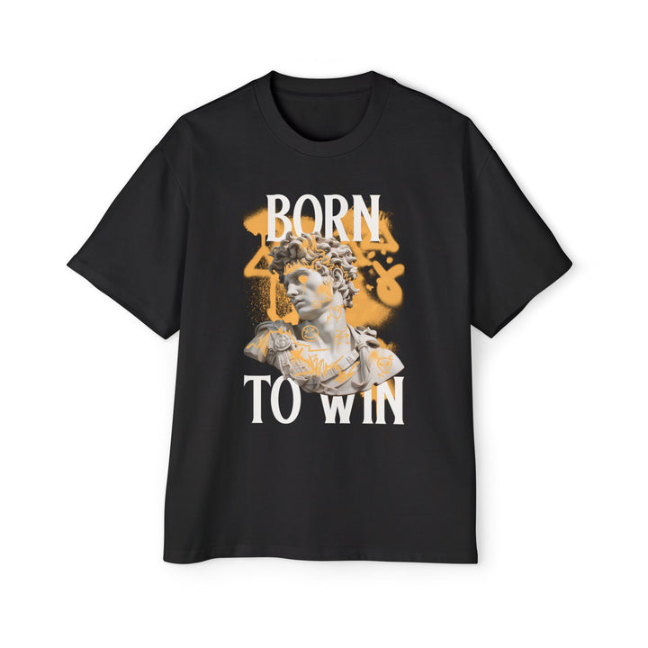 Men's Oversized Tee - "Born to Win" Graphic T-Shirt