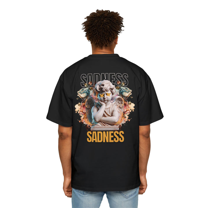Men's Heavy Oversized Tee - 'Sadness' Graphic Tee for Casual Comfort