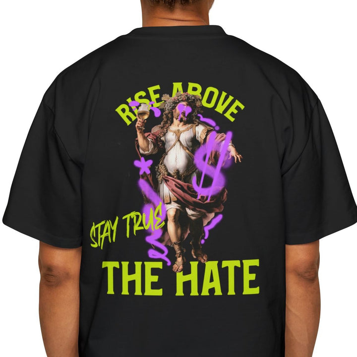 Rise Above Hate Men's Oversized Tee - Bold Graphic Shirt for Empowerment