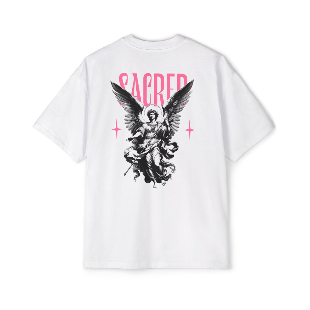 Men's Heavy Oversized Tee - Sacred Angel Graphic T-Shirt