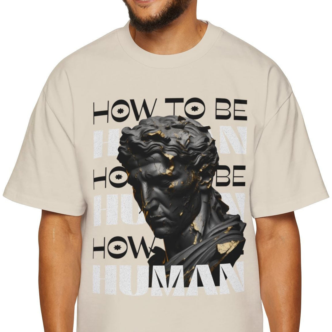 Oversized Graphic Tee - 'How to Be Human' Art Shirt for Casual Style