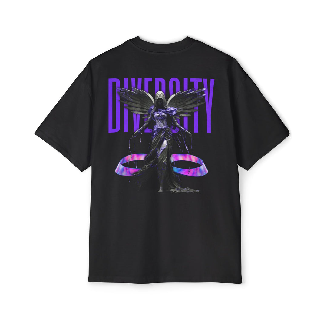 Men's Heavy Oversized Tee - 'Diversity' Graphic Shirt for Casual Comfort
