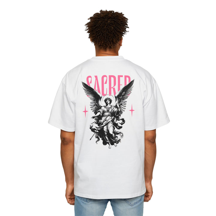 Men's Heavy Oversized Tee - Sacred Angel Graphic T-Shirt