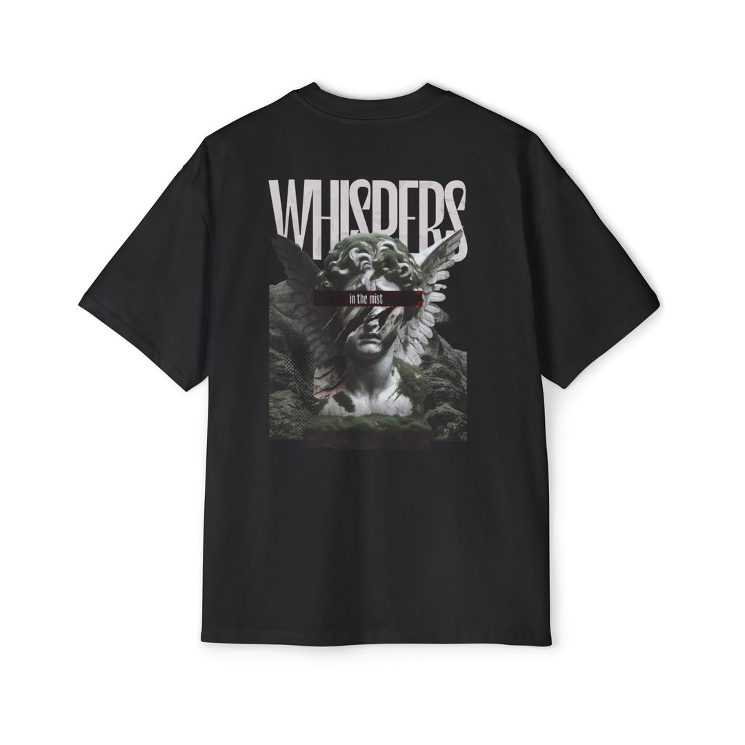 Men's Heavy Oversized Tee - Edgy Graphic Tee with 'Whispers' Design