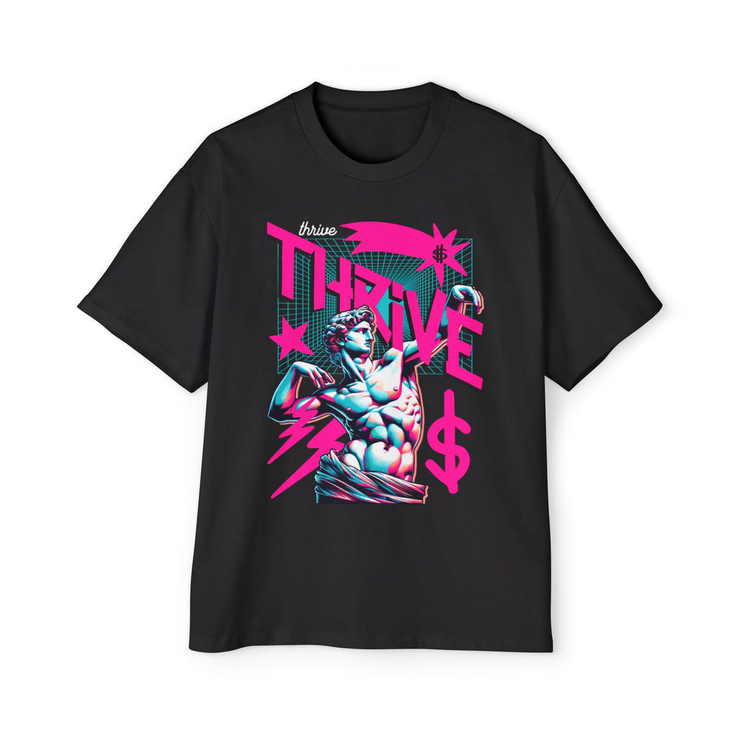 Men's Heavy Oversized Tee - Thrive Graphic Tee for Athletes & Motivational Vibes