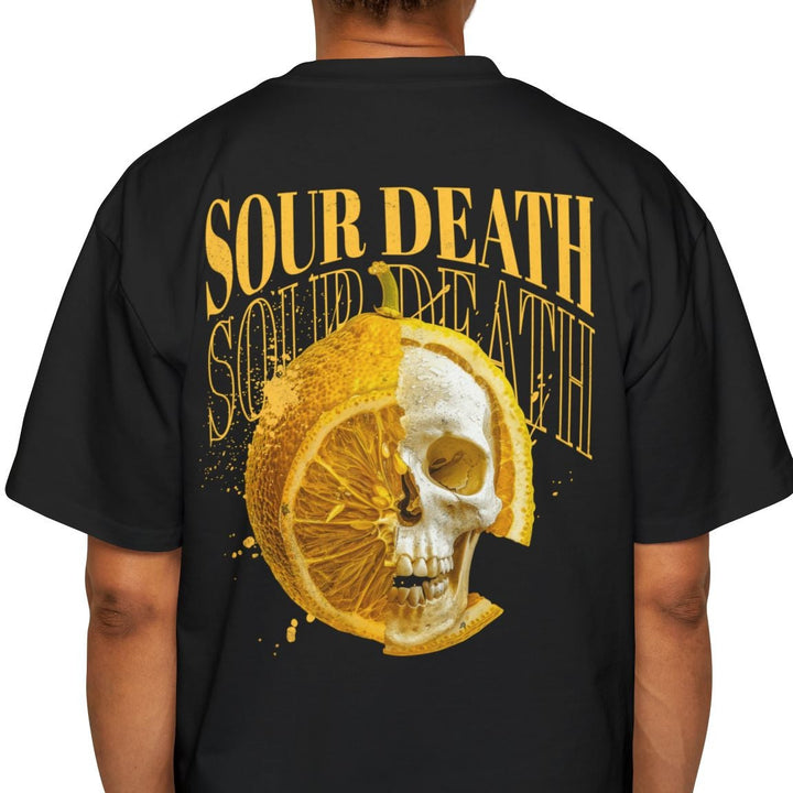 Sour Death Graphic Tee for Men - Oversized Black T-Shirt