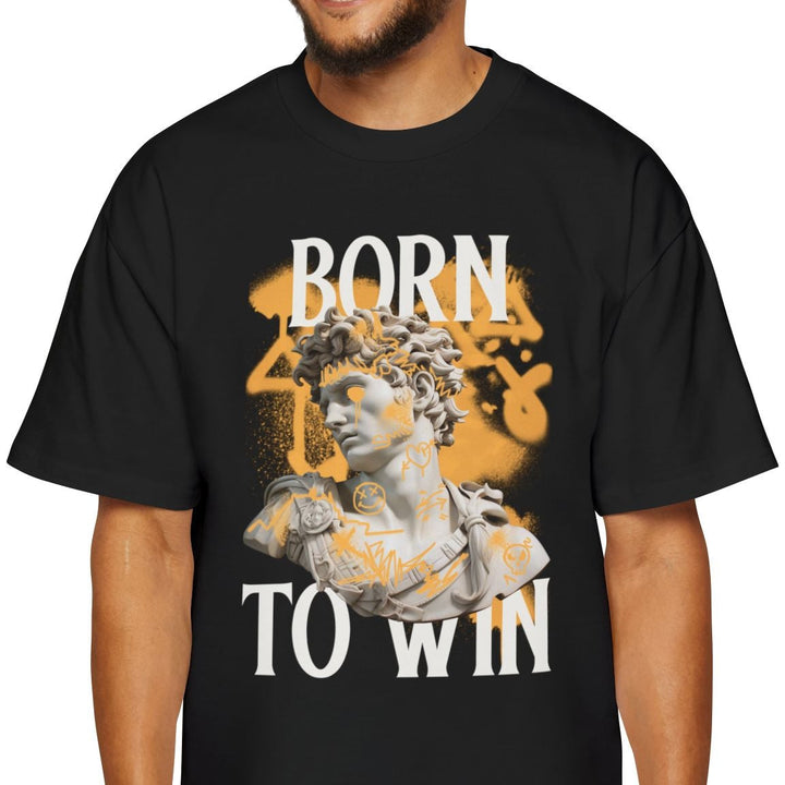 Men's Oversized Tee - "Born to Win" Graphic T-Shirt