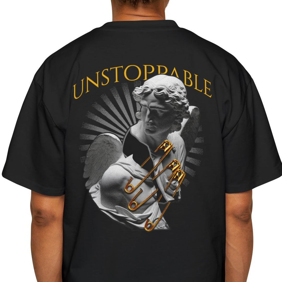 Men's Heavy Oversized Tee - Unstoppable Angel Graphic Tee