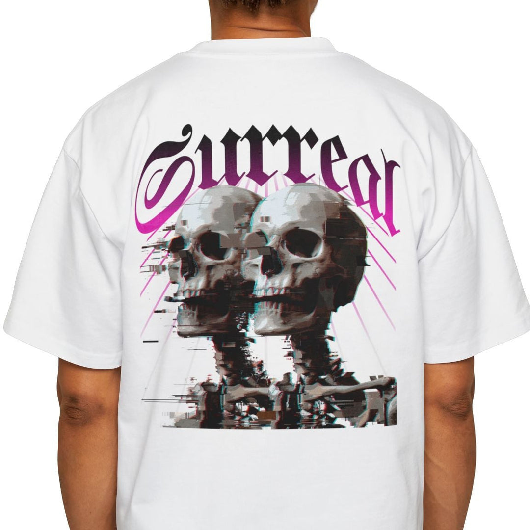 Men's Surreal Skull Art Oversized Tee - Trendy Streetwear T-Shirt
