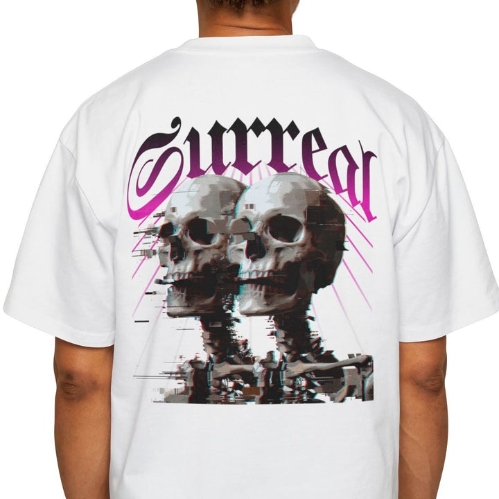 Men's Surreal Skull Art Oversized Tee - Trendy Streetwear T-Shirt