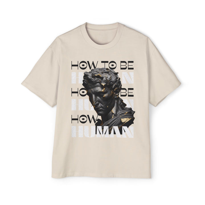 Oversized Graphic Tee - 'How to Be Human' Art Shirt for Casual Style