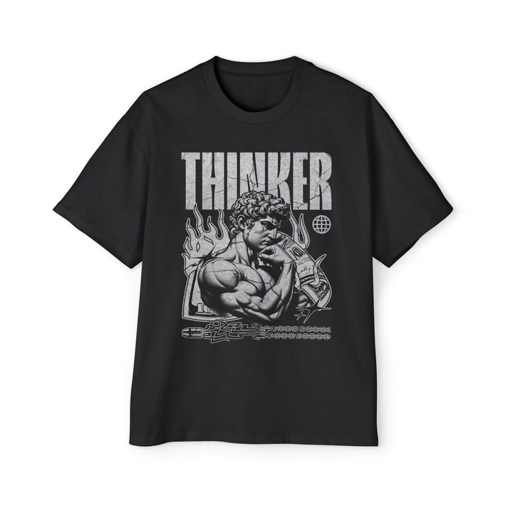 Men's Heavy Oversized Tee - 'Thinker' Graphic Tee for Stylish Comfort