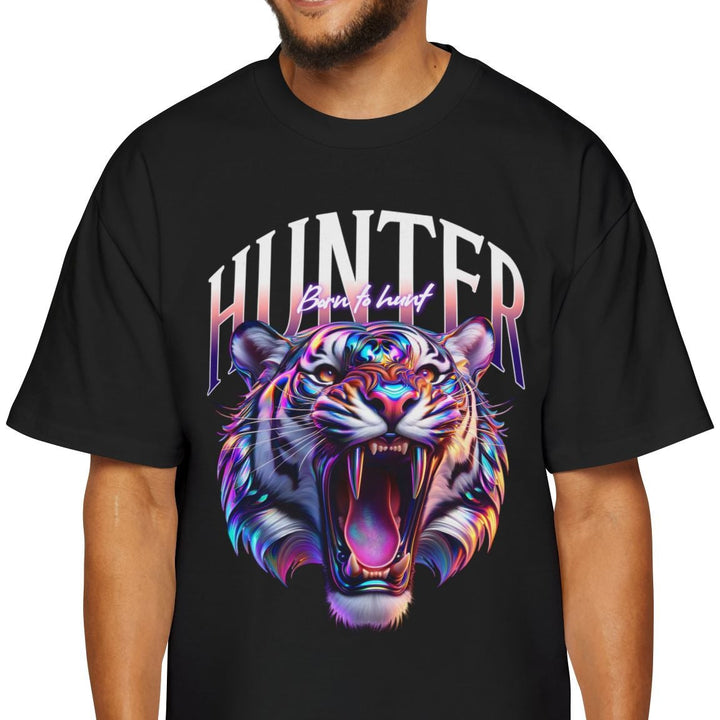 Men's Heavy Oversized Tee - 'Hunter' Tiger Graphic Shirt