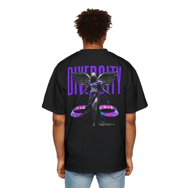 Men's Heavy Oversized Tee - 'Diversity' Graphic Shirt for Casual Comfort