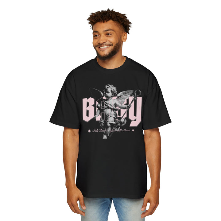 Men's Oversized Tee with Angel Design - Stylish Graphic Tee for Casual Wear
