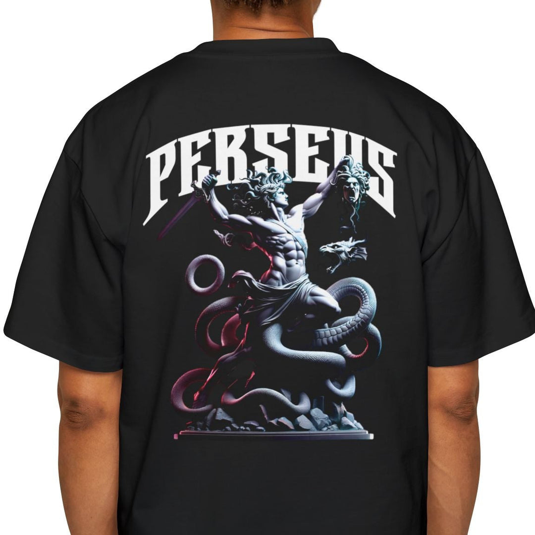 Men's Heavy Oversized Tee - Perseus Graphic Tee for Mythology Lovers