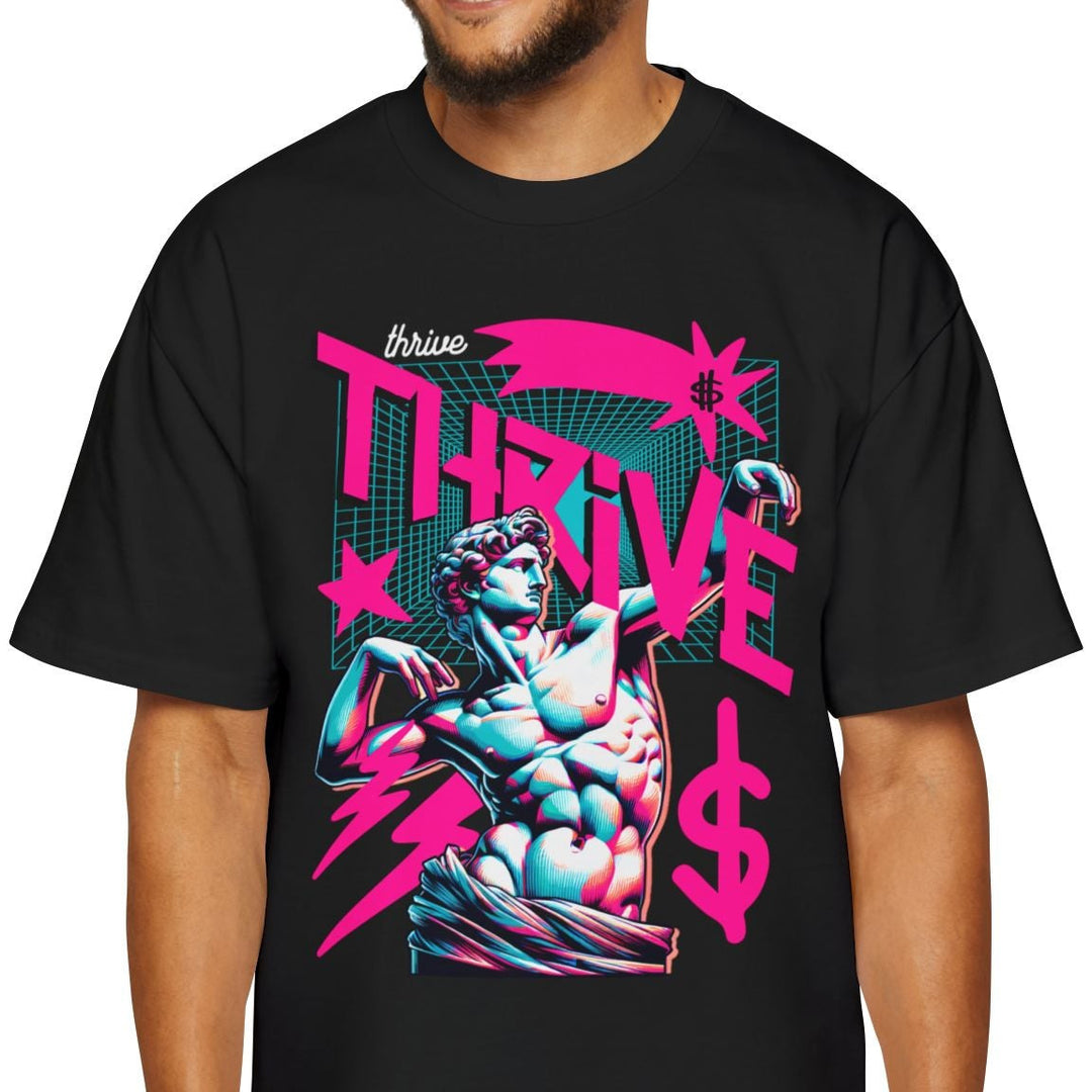 Men's Heavy Oversized Tee - Thrive Graphic Tee for Athletes & Motivational Vibes