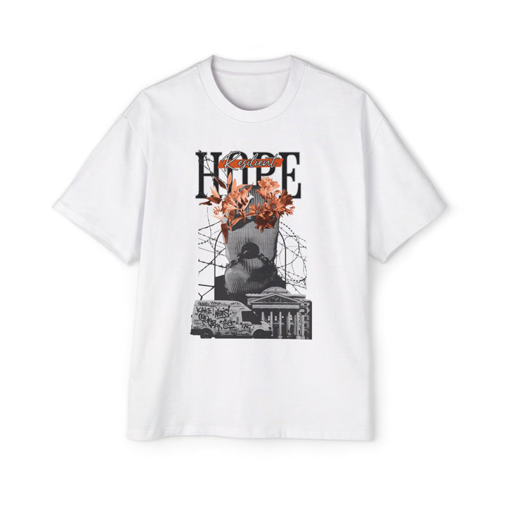 Men's Heavy Oversized Tee - Hope Graphic Tee for Comfort and Expression