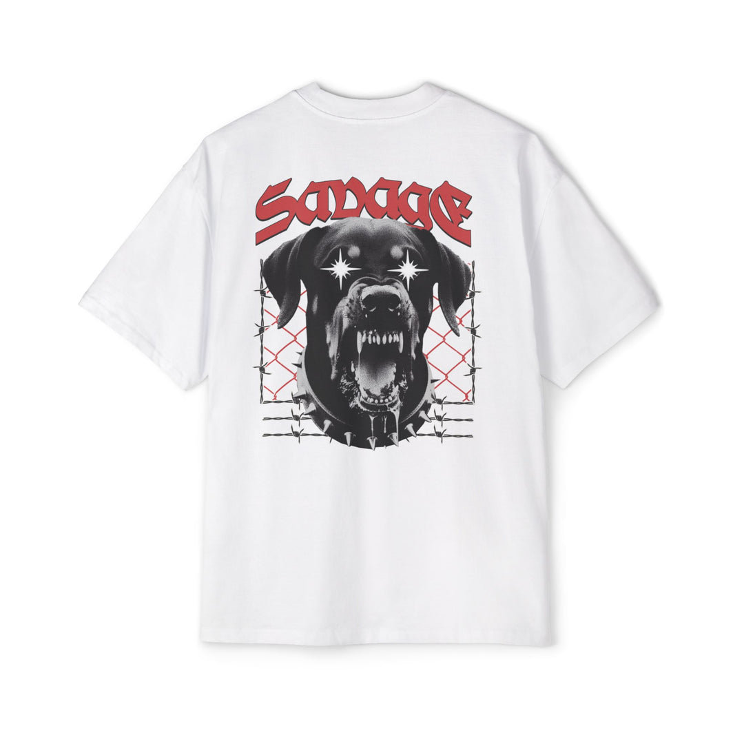 Men's Savage Dog Graphic Oversized Tee - Streetwear Style