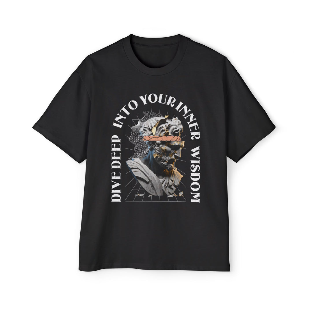 Men's Oversized Tee - Dive Deep Into Your Inner Wisdom Graphic Shirt