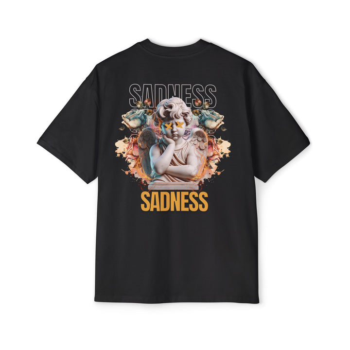 Men's Heavy Oversized Tee - 'Sadness' Graphic Tee for Casual Comfort