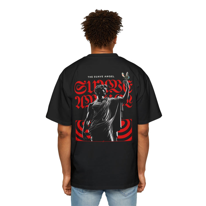 Men's Heavy Oversized Tee - Suave Angel Graphic T-Shirt