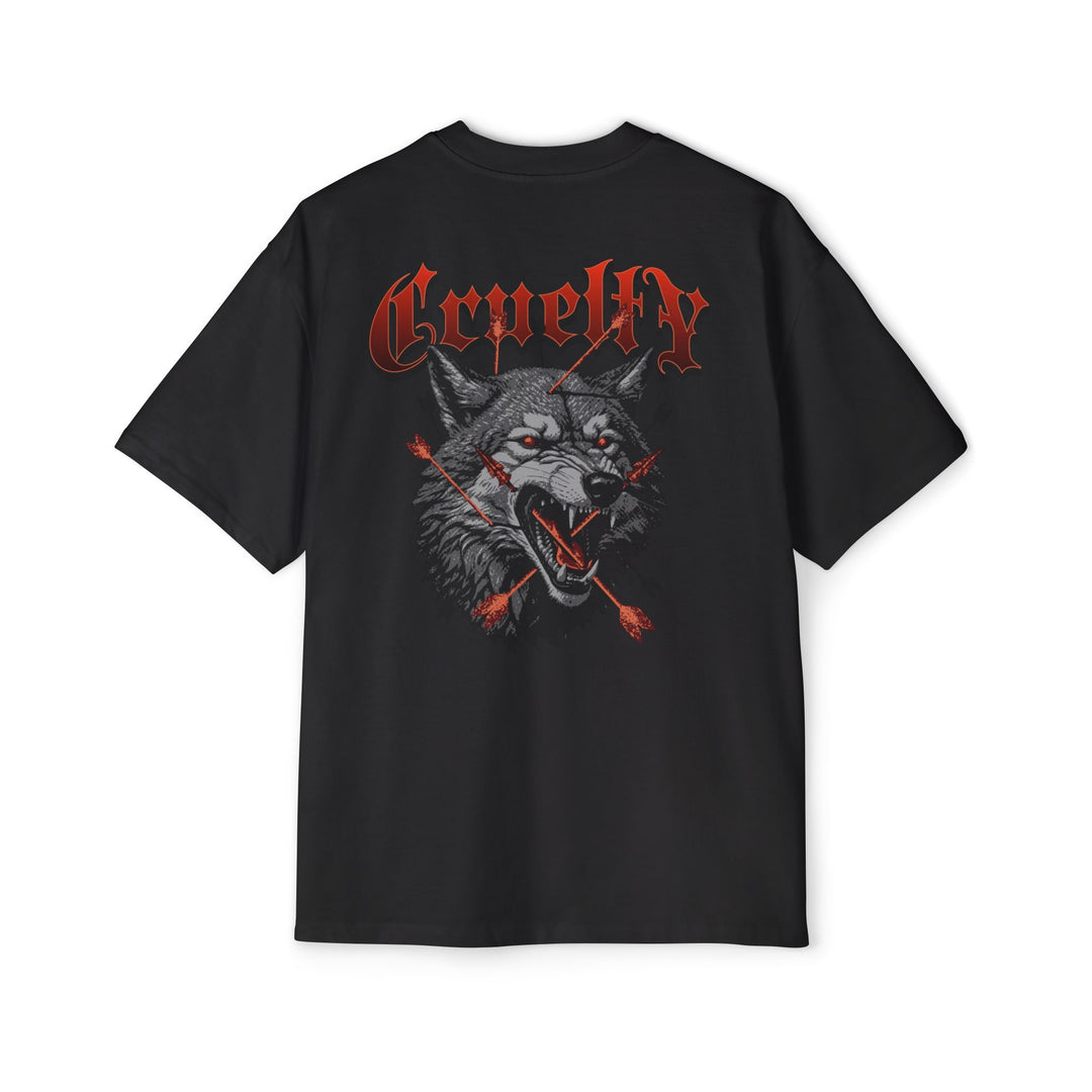 Men's Heavy Oversized Tee with Fierce Wolf Graphic - Perfect for Casual Wear and Gifting