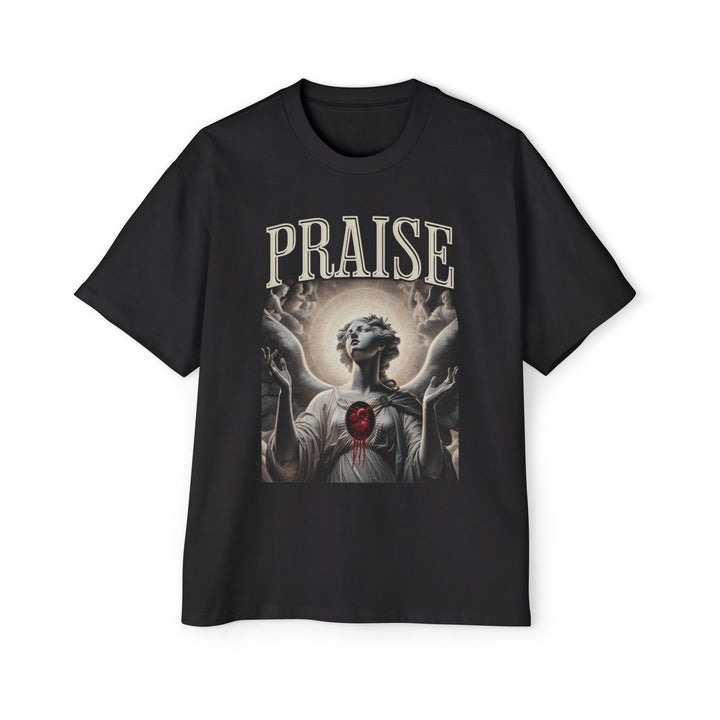 Men's Heavy Oversized Tee - 'Praise' Graphic T-Shirt for Comfort and Style