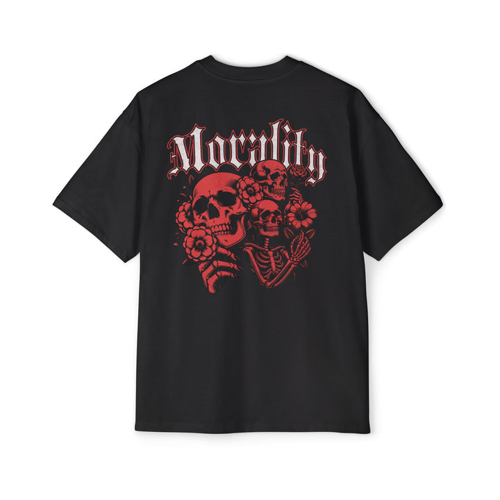 Men's Heavy Oversized Tee - 'Mortality' Graphic Shirt for Bold Fashion Statements