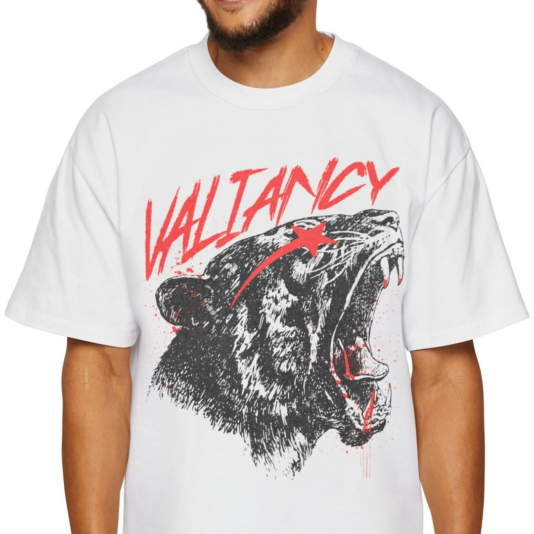 Valiant Black Panther Graphic Tee - Bold & Oversized Men's T-Shirt