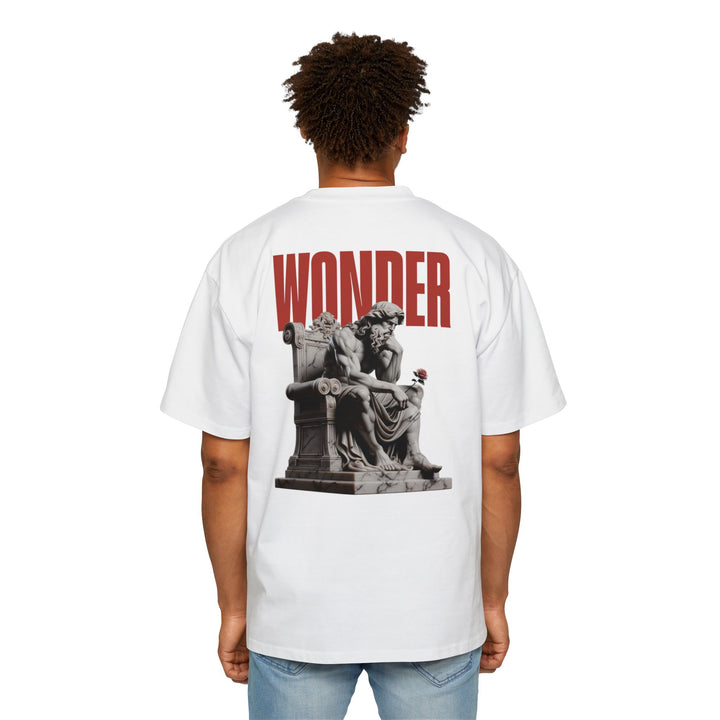Men's Heavy Oversized Tee - Bold 'WONDER' Graphic Tee for Casual Style
