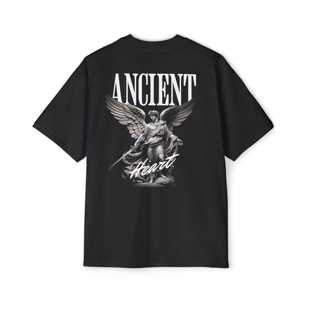 Men's Heavy Oversized Tee - Ancient Heart Design