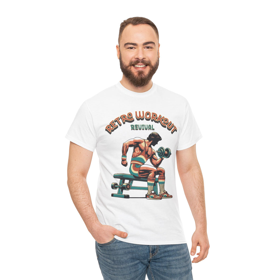 Retro Workout Unisex Heavy Cotton Tee - Fitness Apparel for Gym Lovers