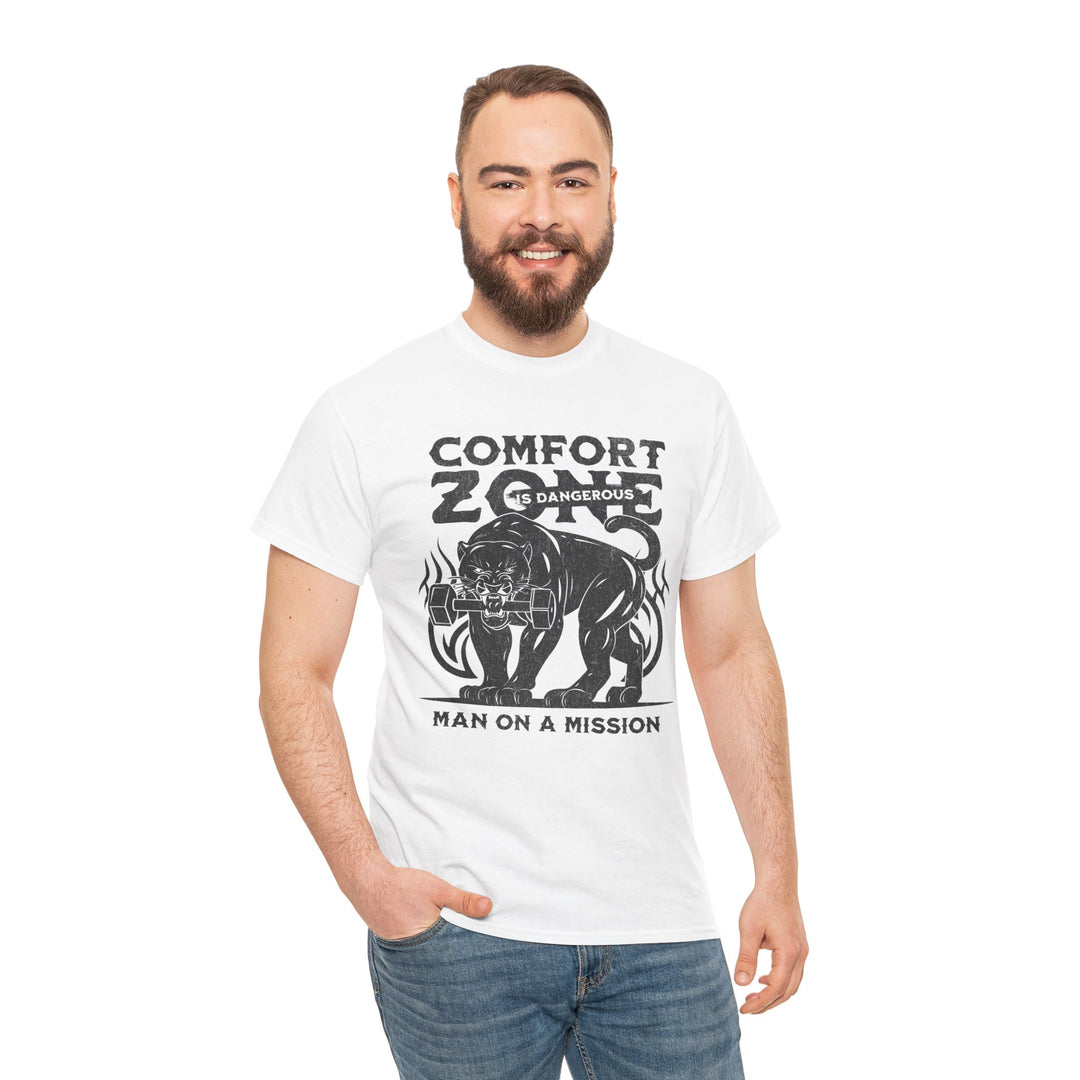 Comfort Zone Unisex Heavy Cotton Tee - Man on a Mission Graphic Tee