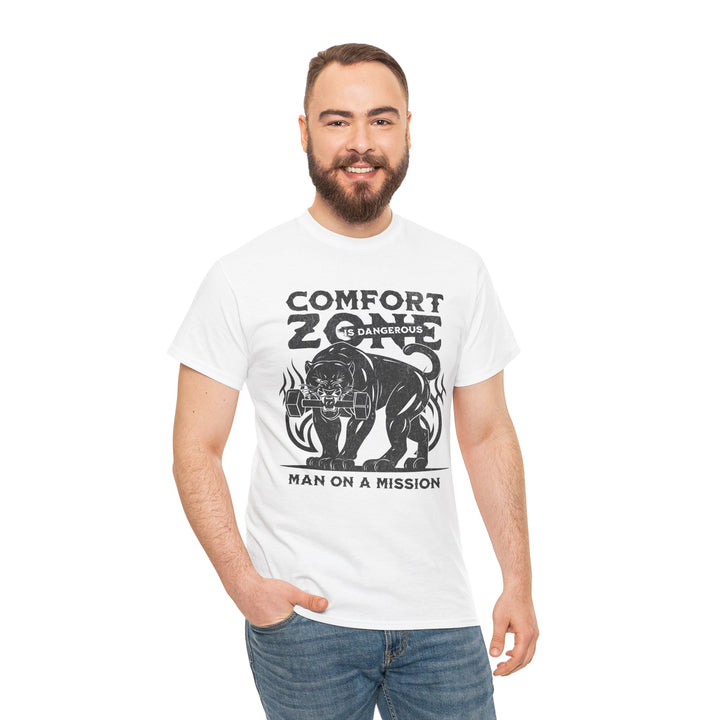Comfort Zone Unisex Heavy Cotton Tee - Man on a Mission Graphic Tee