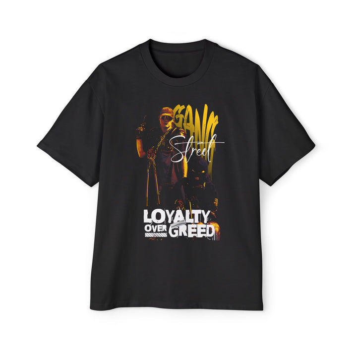 Men's Heavy Oversized Tee - 'Loyalty Over Greed' Urban Style Tee