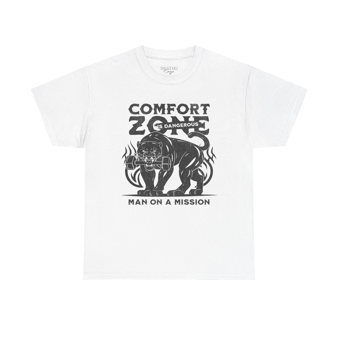 Comfort Zone Unisex Heavy Cotton Tee - Man on a Mission Graphic Tee