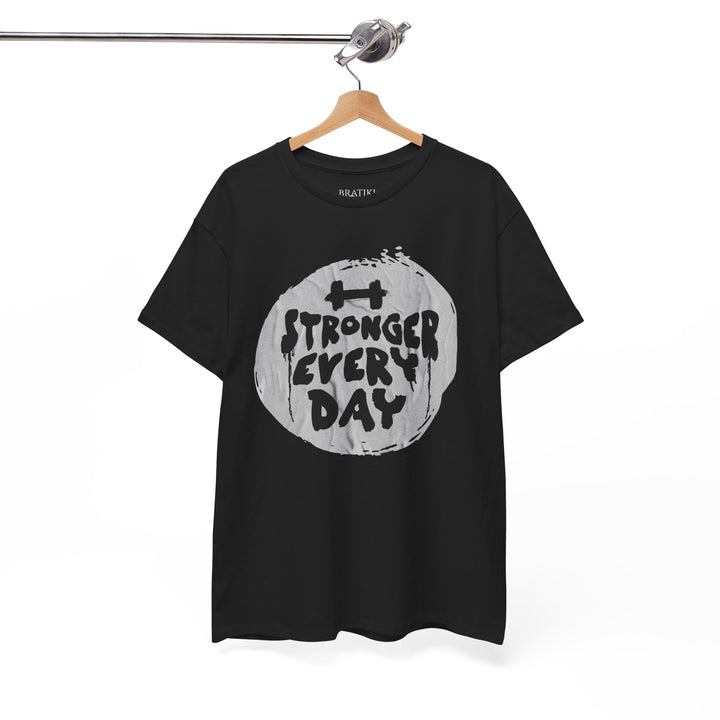 Stronger Every Day Unisex Heavy Cotton Tee - Motivational Workout Shirt