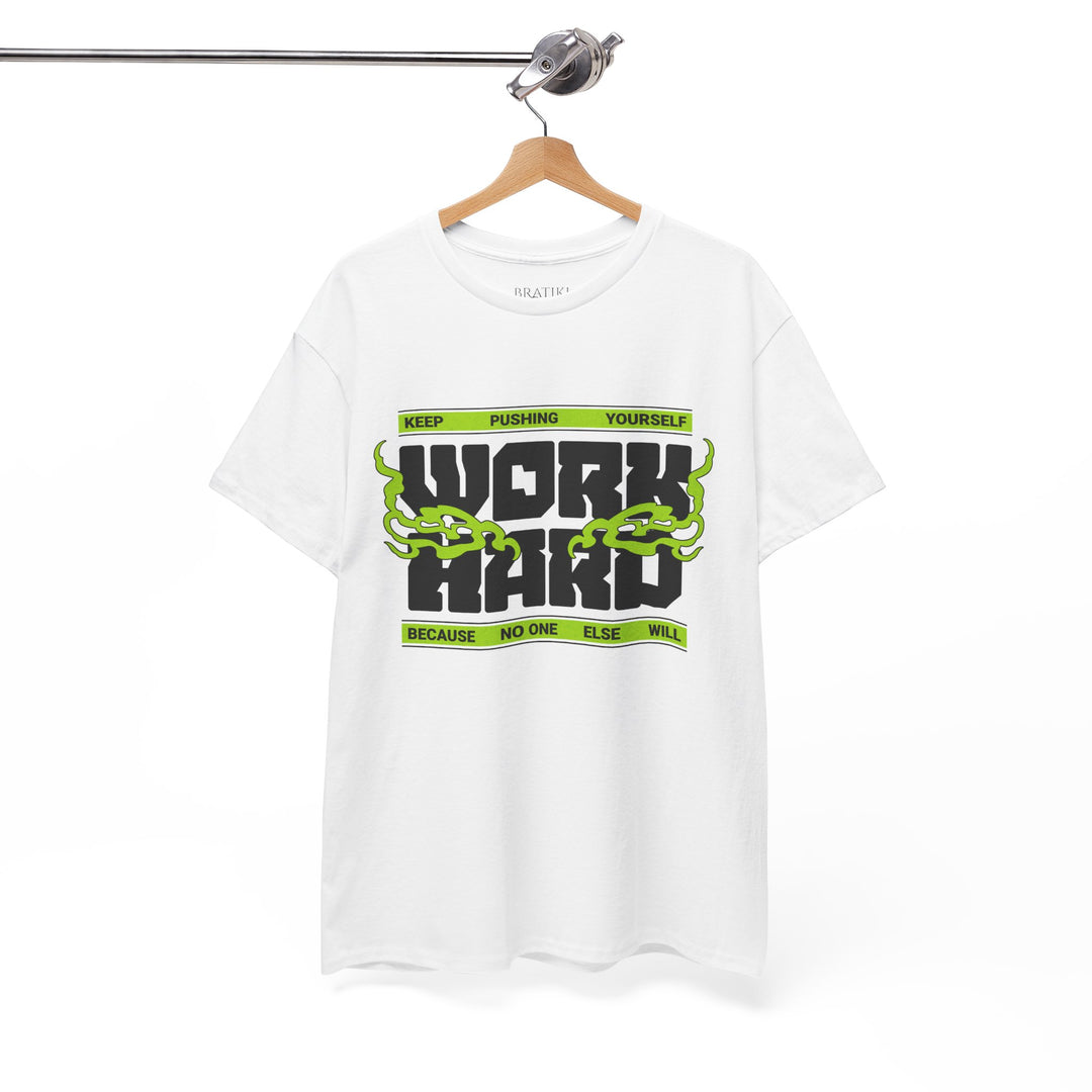 Motivational Unisex Heavy Cotton Tee - 'Work Hard' Graphic