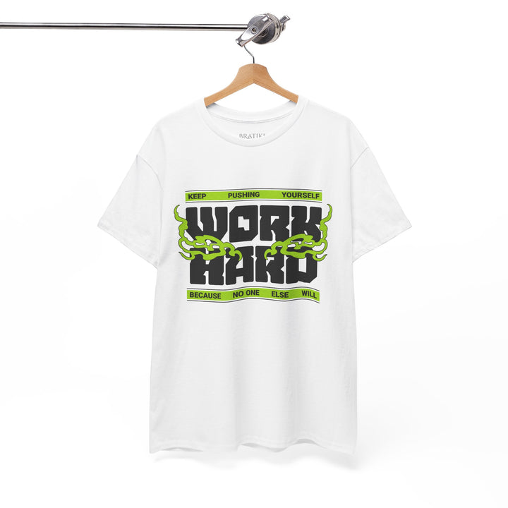 Motivational Unisex Heavy Cotton Tee - 'Work Hard' Graphic