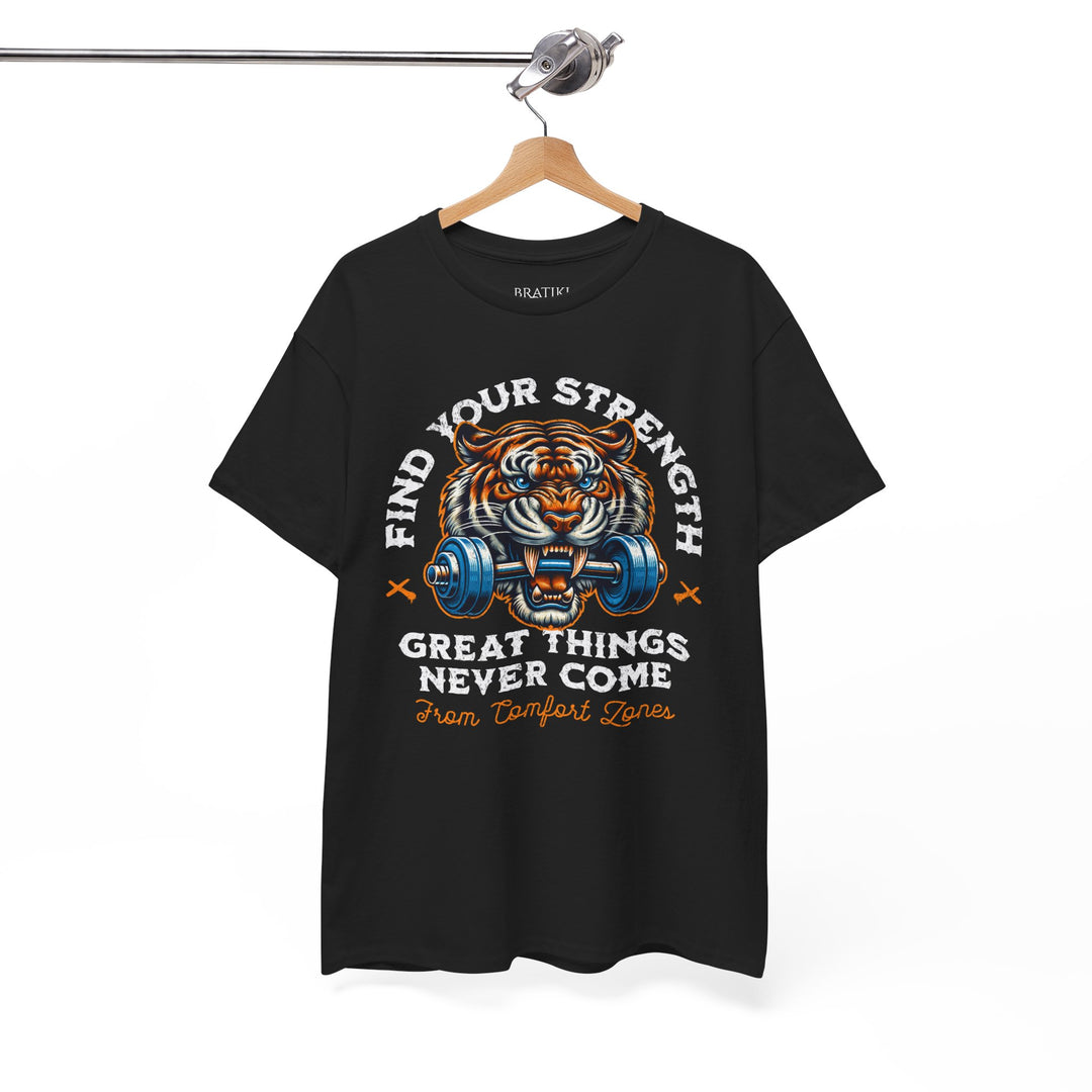 Motivational Fitness Tee - "Find Your Strength" Heavy Cotton Unisex Shirt