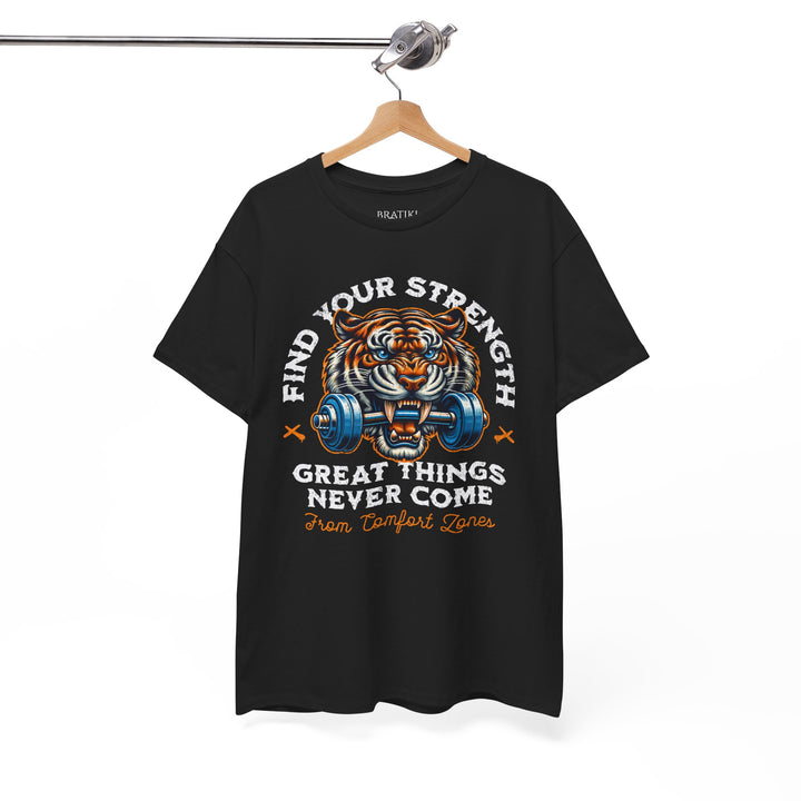 Motivational Fitness Tee - "Find Your Strength" Heavy Cotton Unisex Shirt